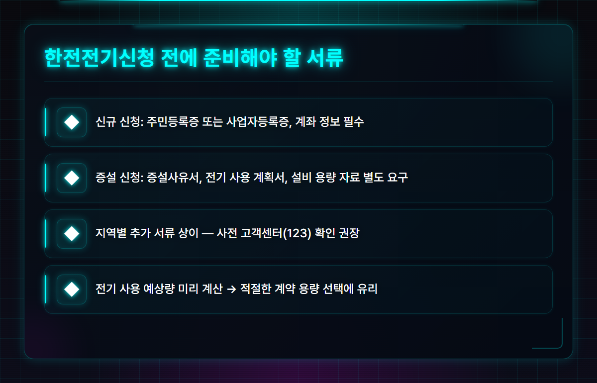 한전전기신청
