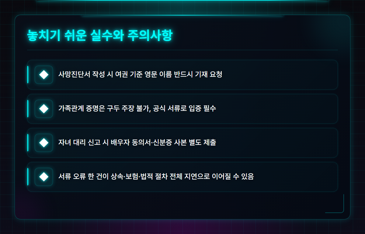 사망 확인서 발급
