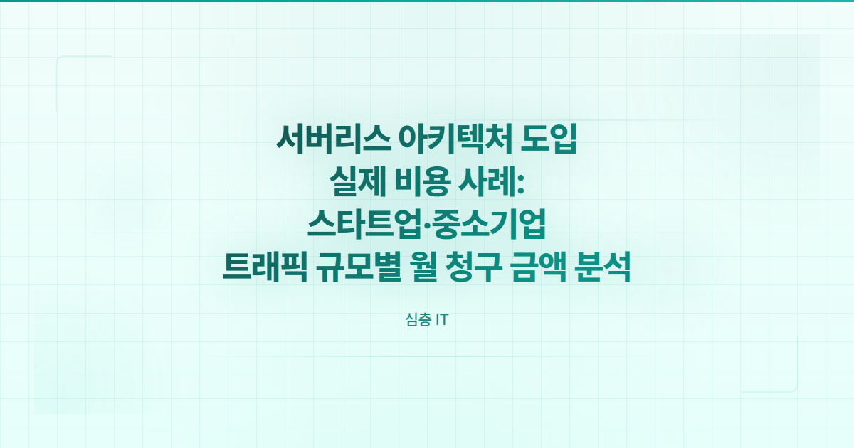 트래픽 규모별 서버리스 월 청구 금액 비교 차트